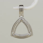 Sterling Silver Semi Mount Pendant Setting Trillion Tri 11x11mm White Topaz - Syzjewelry